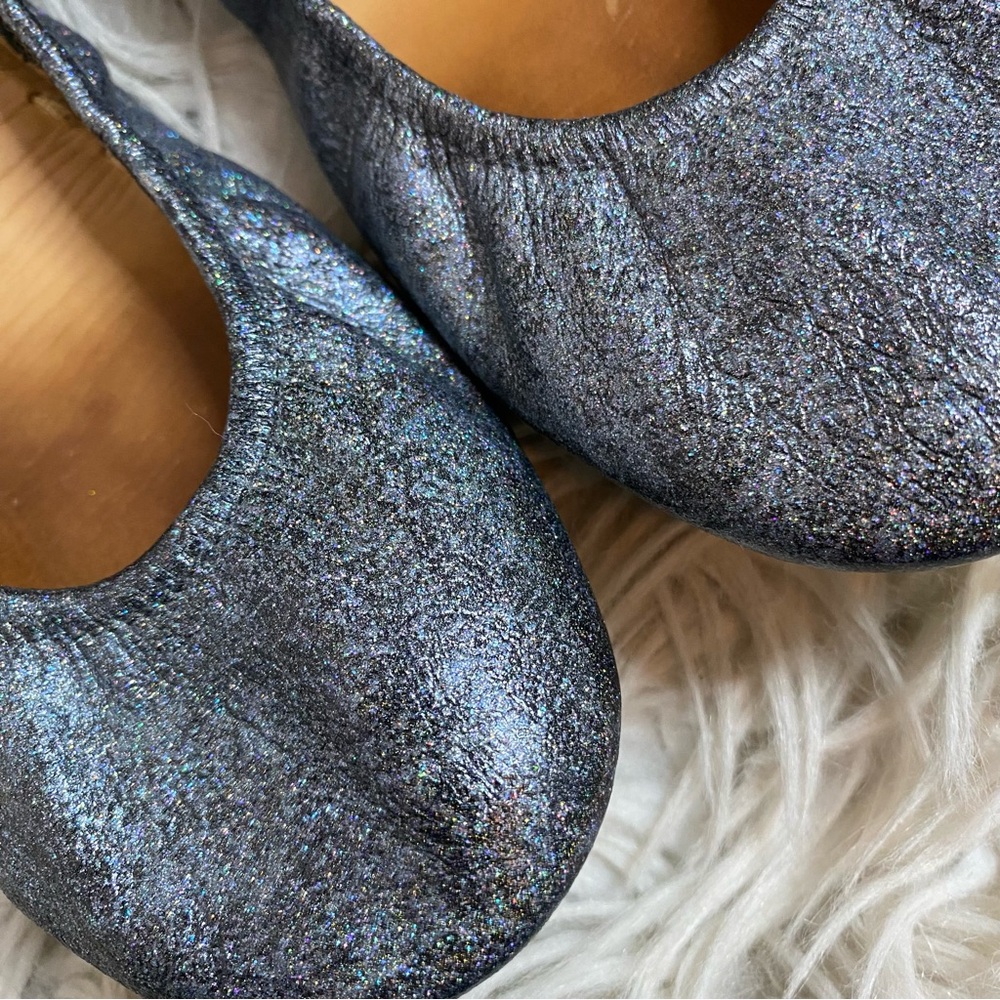 Tieks Moonstruck Metallic Glitter Gunmetal Ballet Flats - Picture 4 of 6